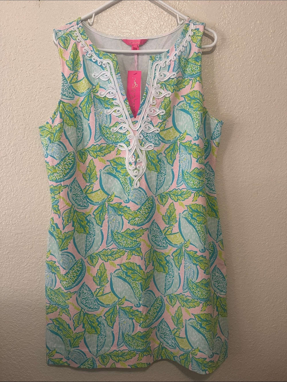 Lilly Pulitzer Pink, Aqua & Lime Printed Sleeveless Shift